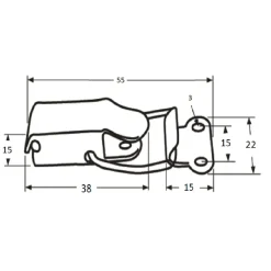 Overig Aantreksluiting 55x15mm Rvs 304 - 2 stuks