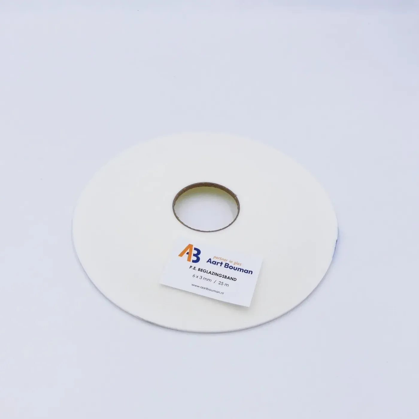 Aart Bouman Glasband 6 x 3mm wit - rol 25m