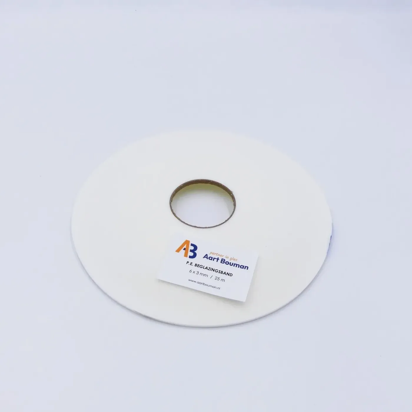 Aart Bouman Glasband 6 x 3mm wit - rol 25m
