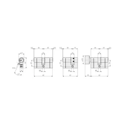 Abus Veiligheidscilinder D10PS 30/30 mm SKG** - met Boorbeveiliging - met Certificaat - 5 Sleutels - Set van 3