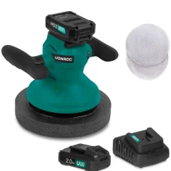 Accu Polijstmachine 20v - Ø240mm – Incl. Verstelbare Handgrepen – Incl. 2x 2.0ah Accu En Snellader
