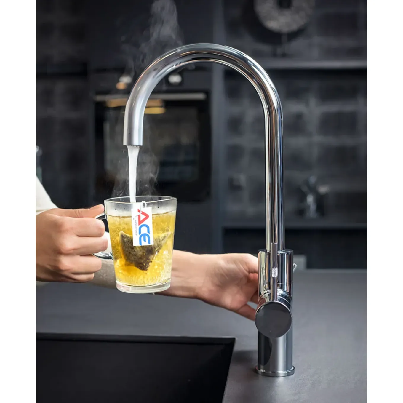 Ace kokendwaterkraan Boil chroom C-uitloop