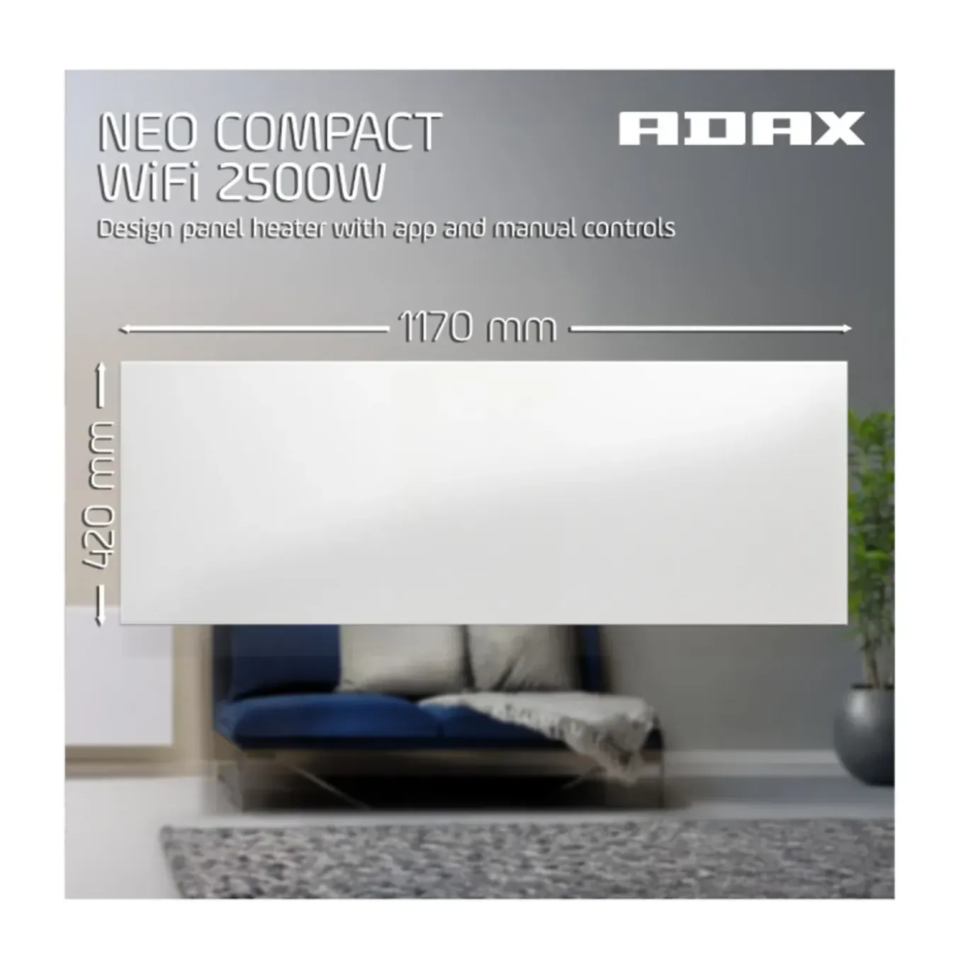 Adax Elektrische Kachel Neo Compact – Wifi – 2500w – Wit