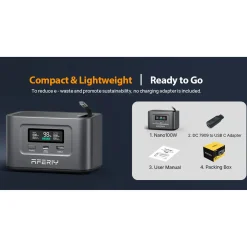 AFERIY –powerstations–Nano100–100w,99,2wh,lifepo4