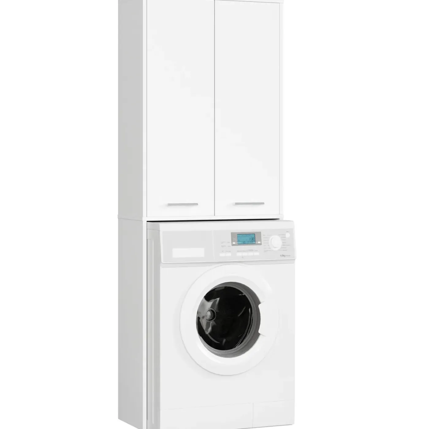 Akord -badkamerkast Voor Wasmachine 2 Deuren-wit-64x30x180