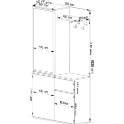 Akord Halmeubel Entro Eiken Artisan 95x35x183