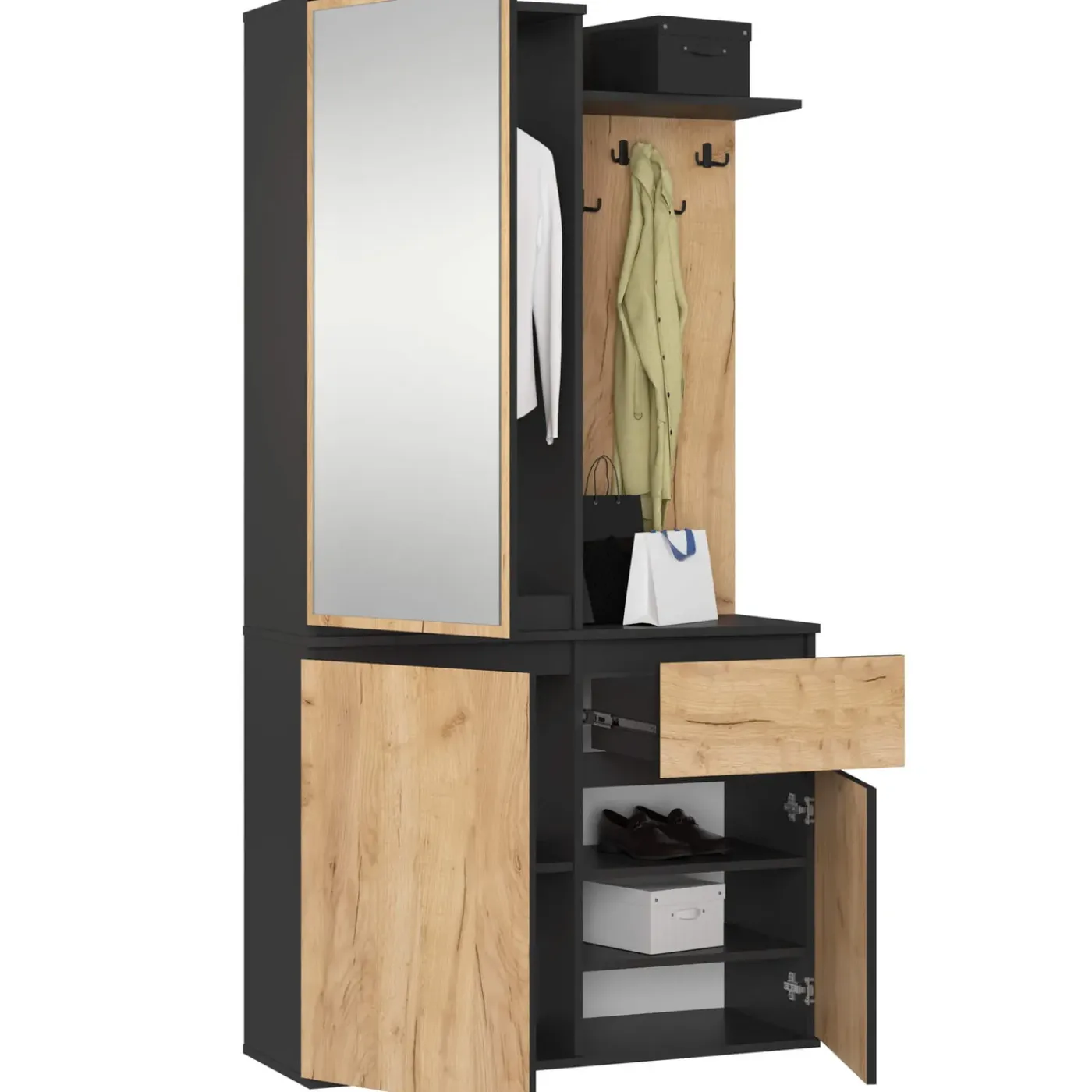 Akord Halmeubel Entro Noten/zwart Craft 95x35x183