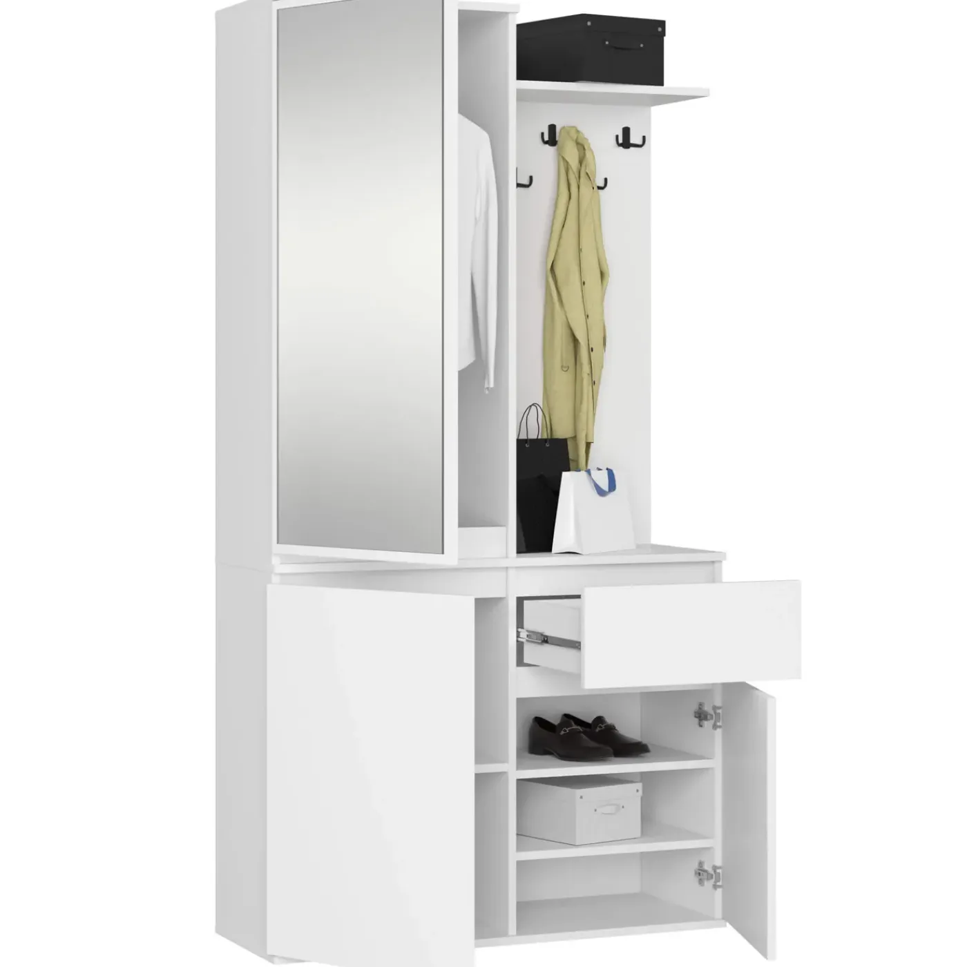 Akord Halmeubel Entro Wit 95x35x183
