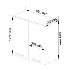 Akord -keukenkast Oliwia-wit/beton-60x30x58