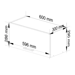 Akord -onderkast Keuken Oliwia-wit/zwart Glans-60x30x29