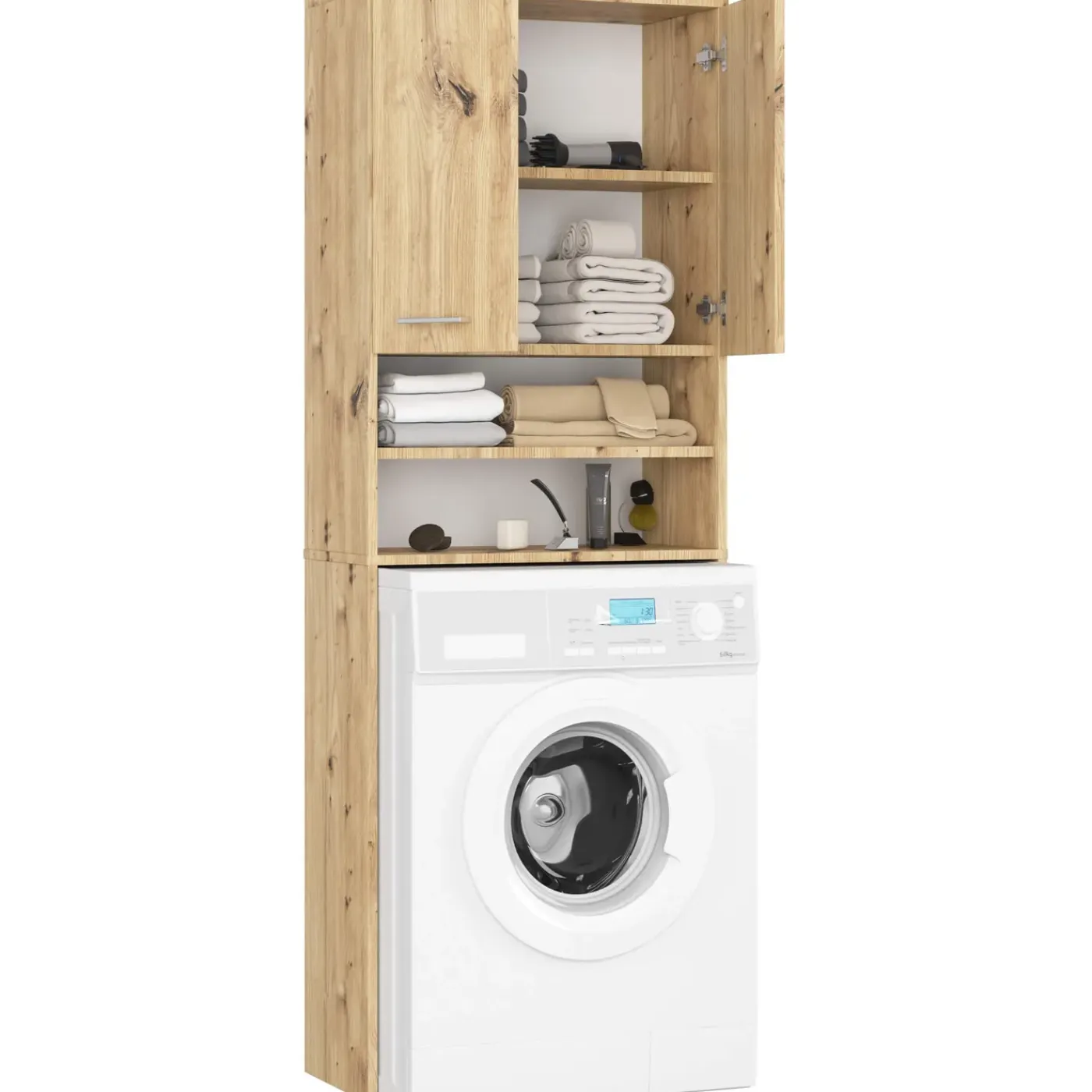 Akord Rek Boven Wasmachine Eiken Artisan 64x30x180