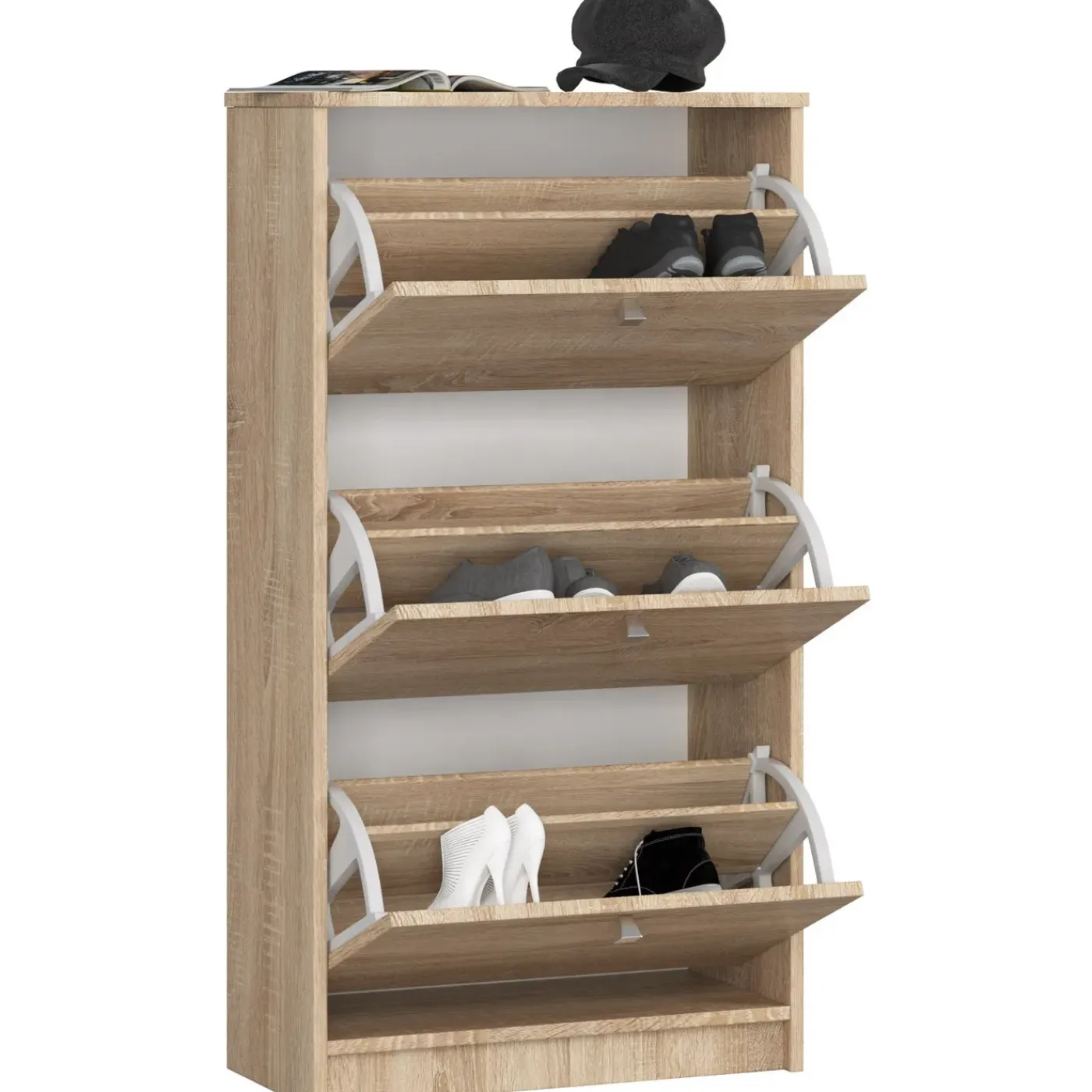 Akord -schoenenkast 3 Kleppen-eiken Sonoma-60x29x113