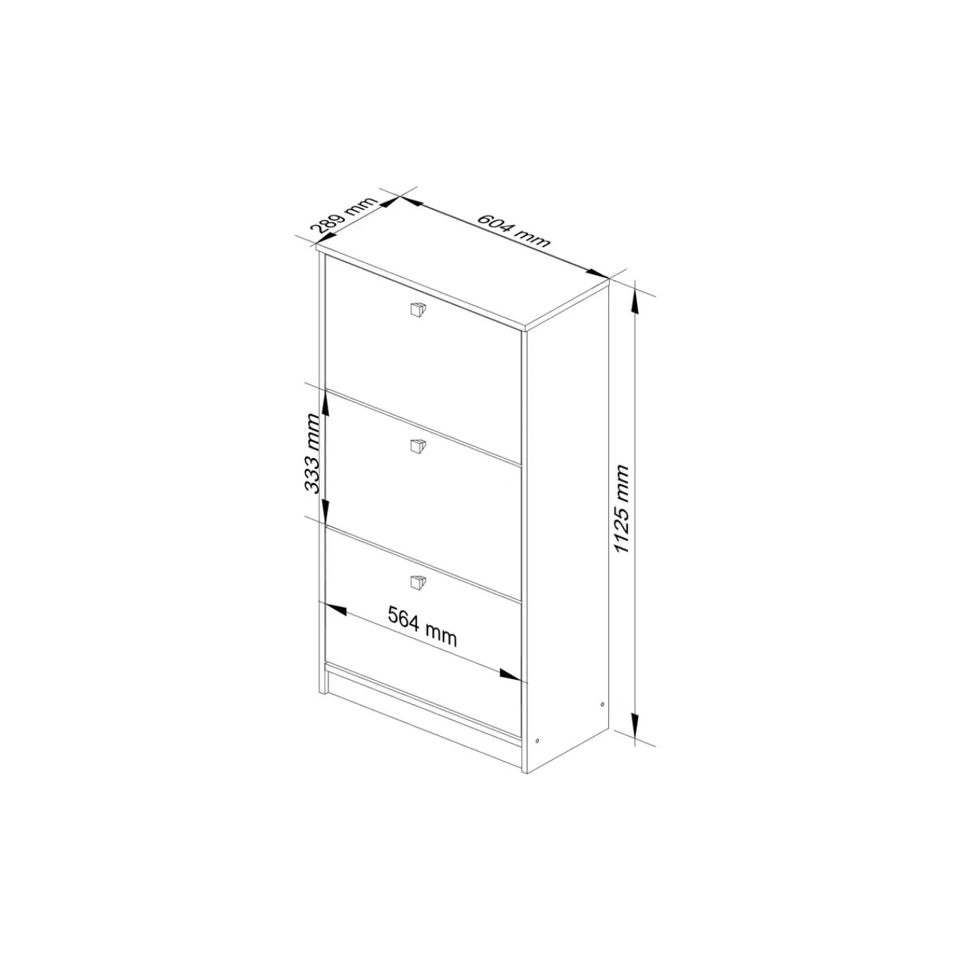 Akord -schoenenkast 3 Kleppen-eiken Sonoma-60x29x113