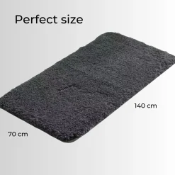 AKSA Home® Badmat 70x140 cm - Grote douchemat antislip - Badmat antislip - Badkamermat - Donkergrijs