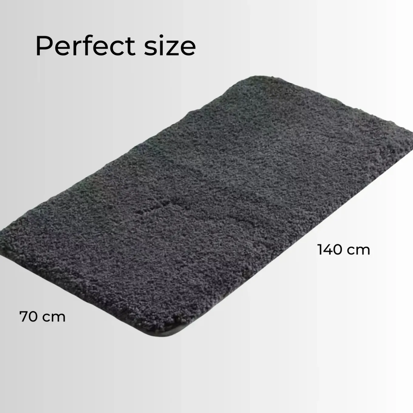 AKSA Home® Badmat 70x140 cm - Grote douchemat antislip - Badmat antislip - Badkamermat - Donkergrijs