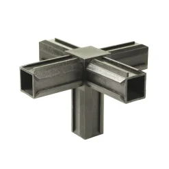 ALBERTS Buisverbinder Kruisstuk - Kruisvorm Haakse Afloop - Polyamide - Zwart - 20x20mm