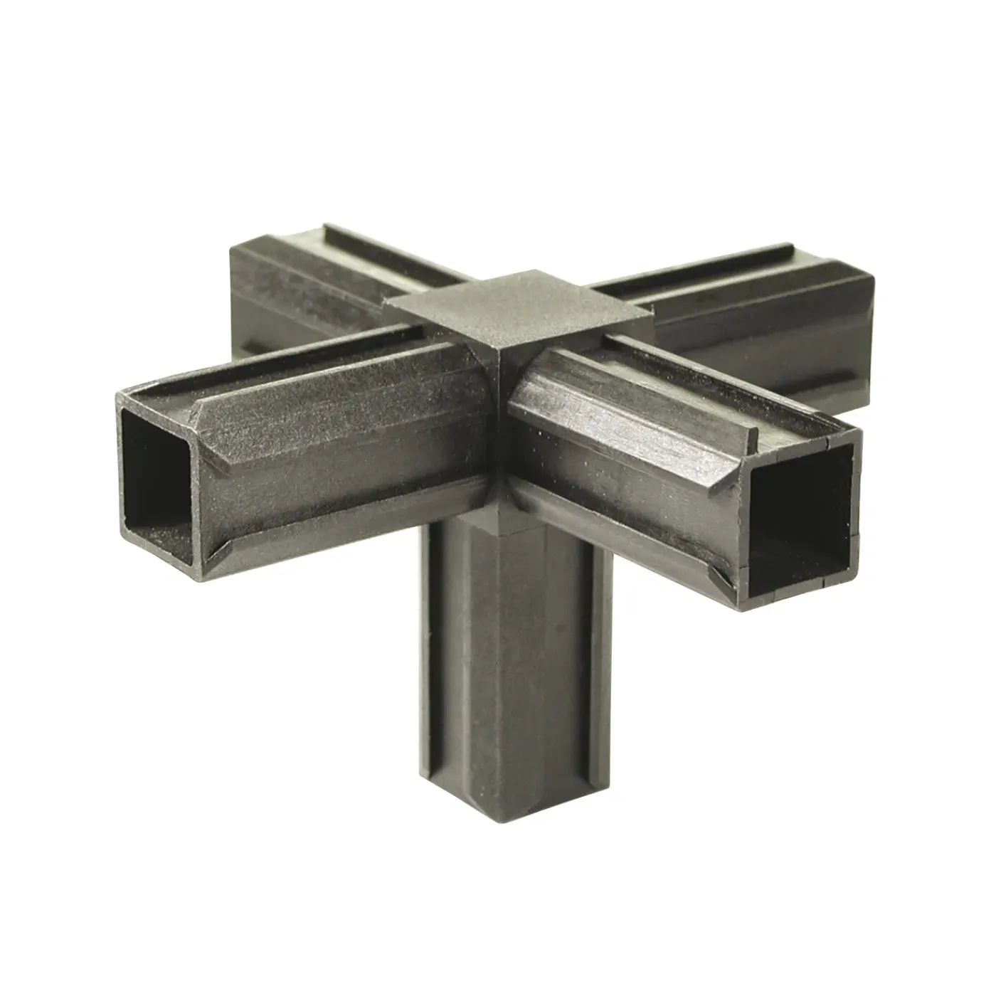 ALBERTS Buisverbinder Kruisstuk - Kruisvorm Haakse Afloop - Polyamide - Zwart - 20x20mm