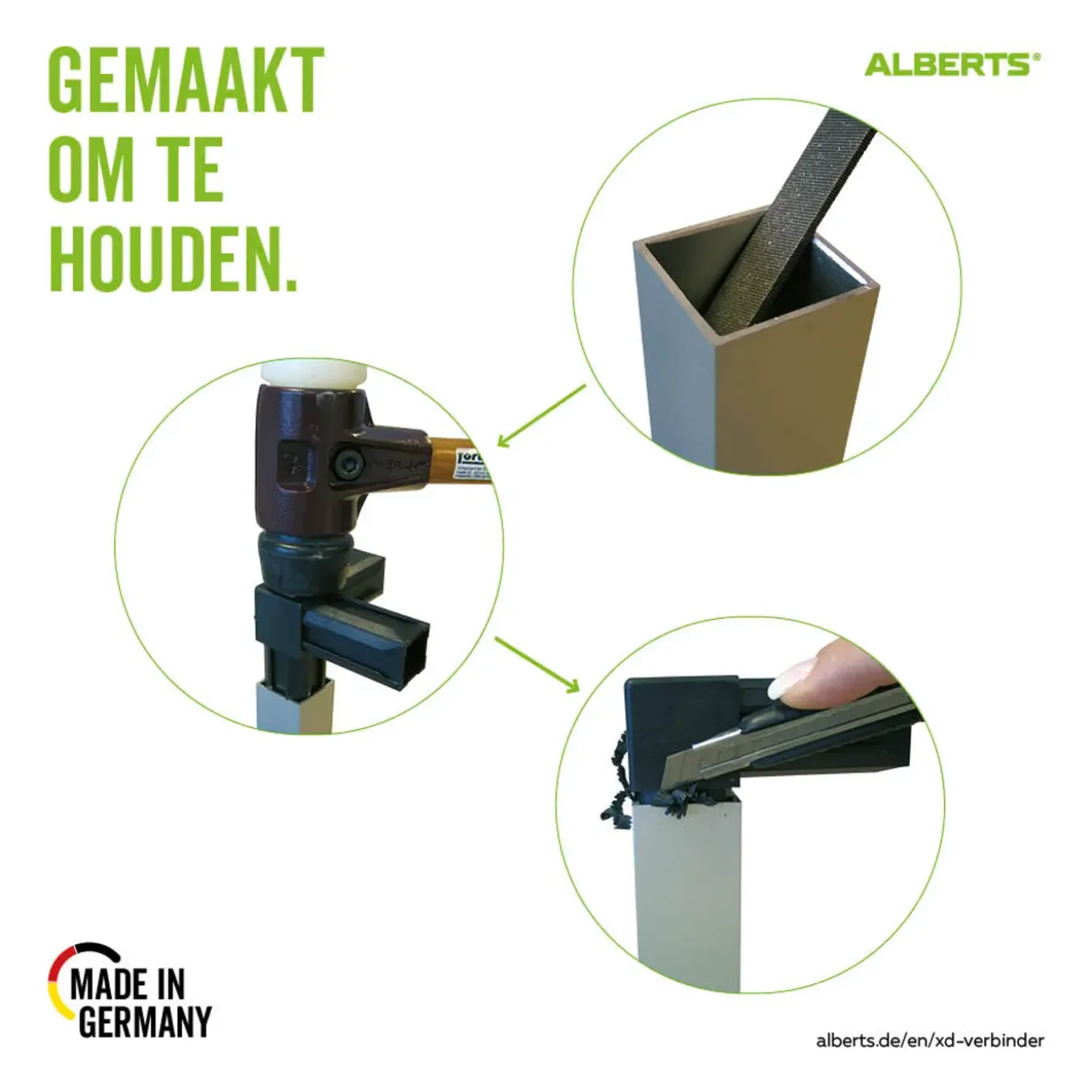 Alberts Multifunctionele Verbinder Constructie - Xd - kruisvorm - Pvc - zwart - 20x20mm