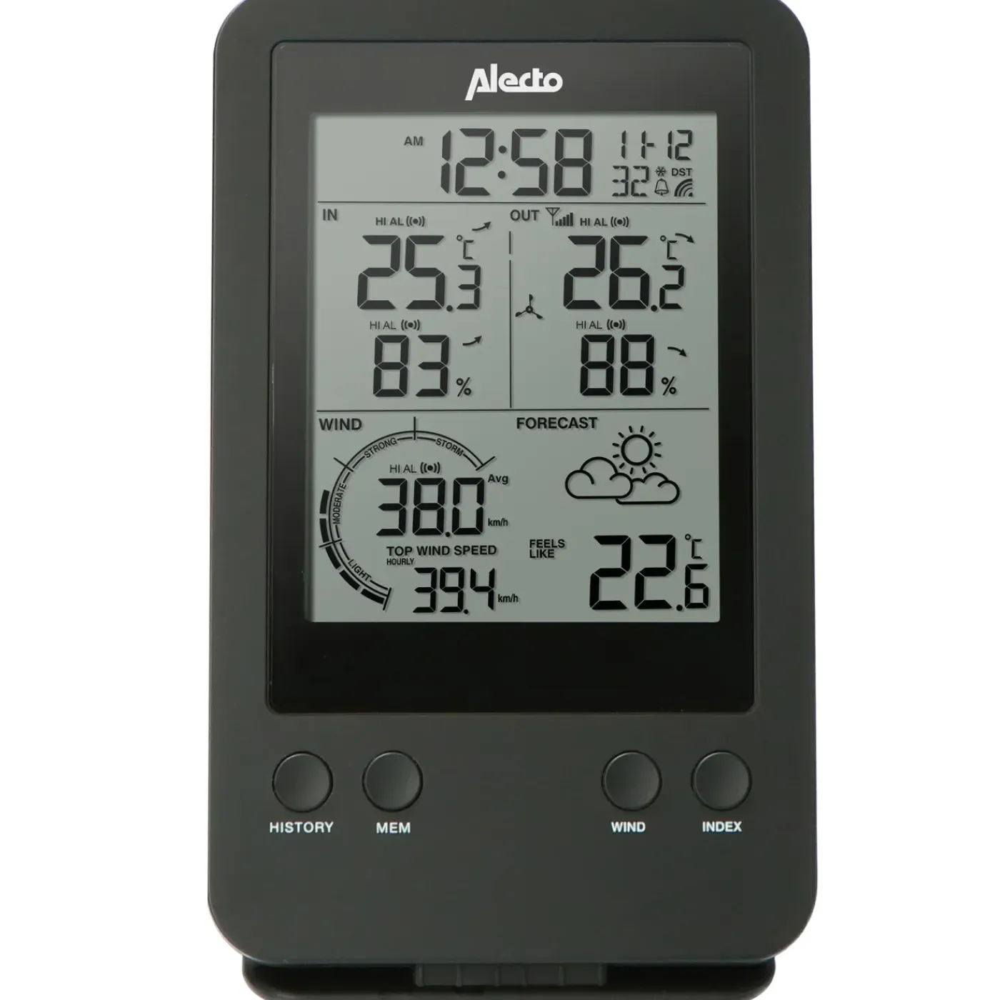 Alecto Weerstation WS-3400 - Draadloos - Met Buitensensor - 5,5" Display