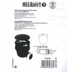 Allibert douche afvoerplug extra plat chroom