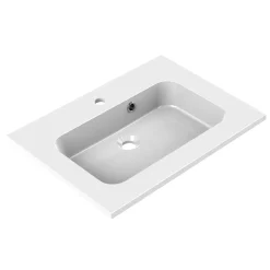 Allibert Enkele Wastafel Style - Polybeton - Glanzend - Wit - 60,5cm
