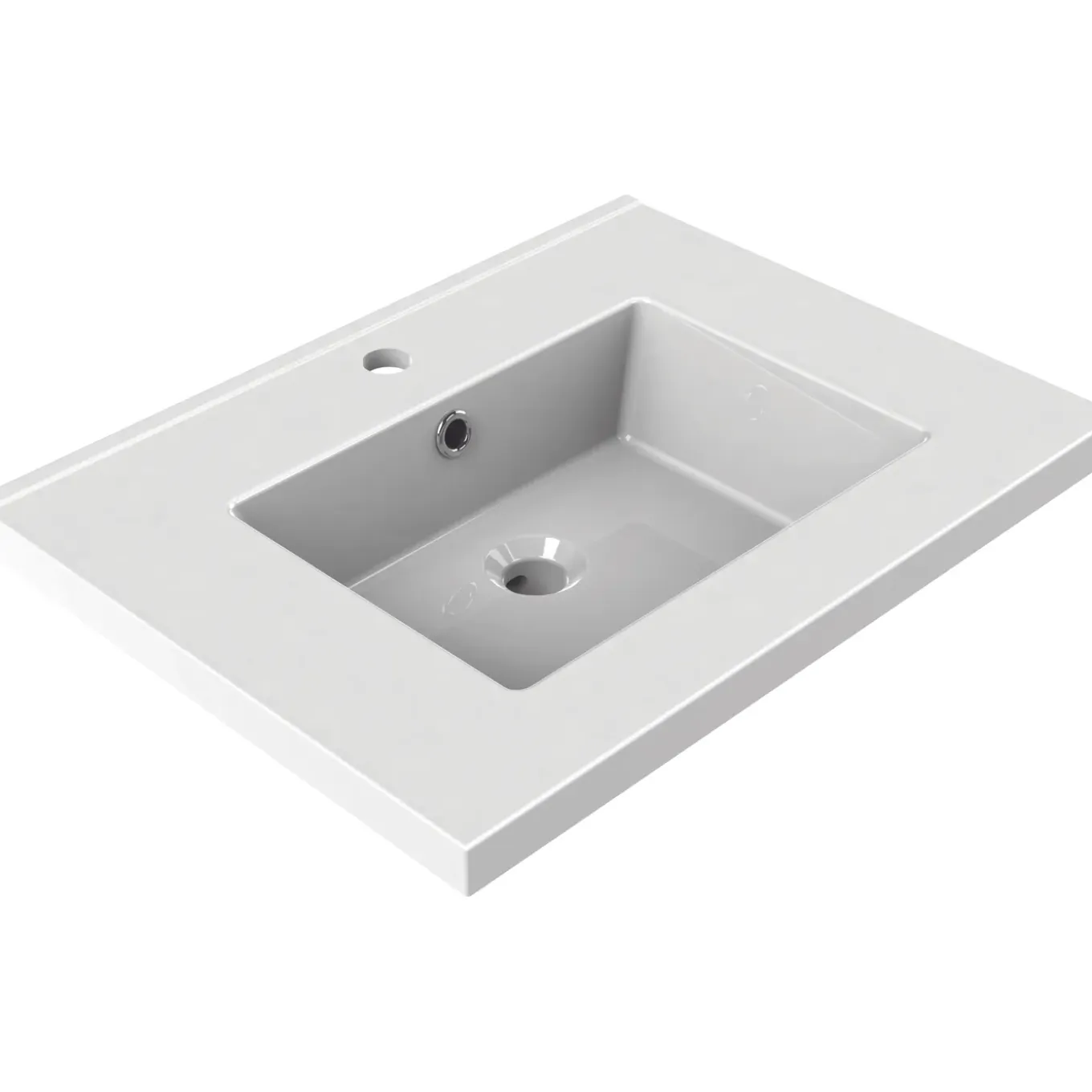 Allibert Inbouw Wastafel Tobi - Porselein - Rechthoekig - Wit - 60,5cm