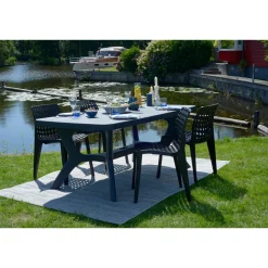 Allibert tuintafel Baltimore kunsthars grafiet 177x100cm