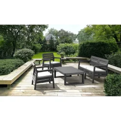 Allibert tuintafel Lyon verstelbaar antraciet 116x71,5x40/66cm