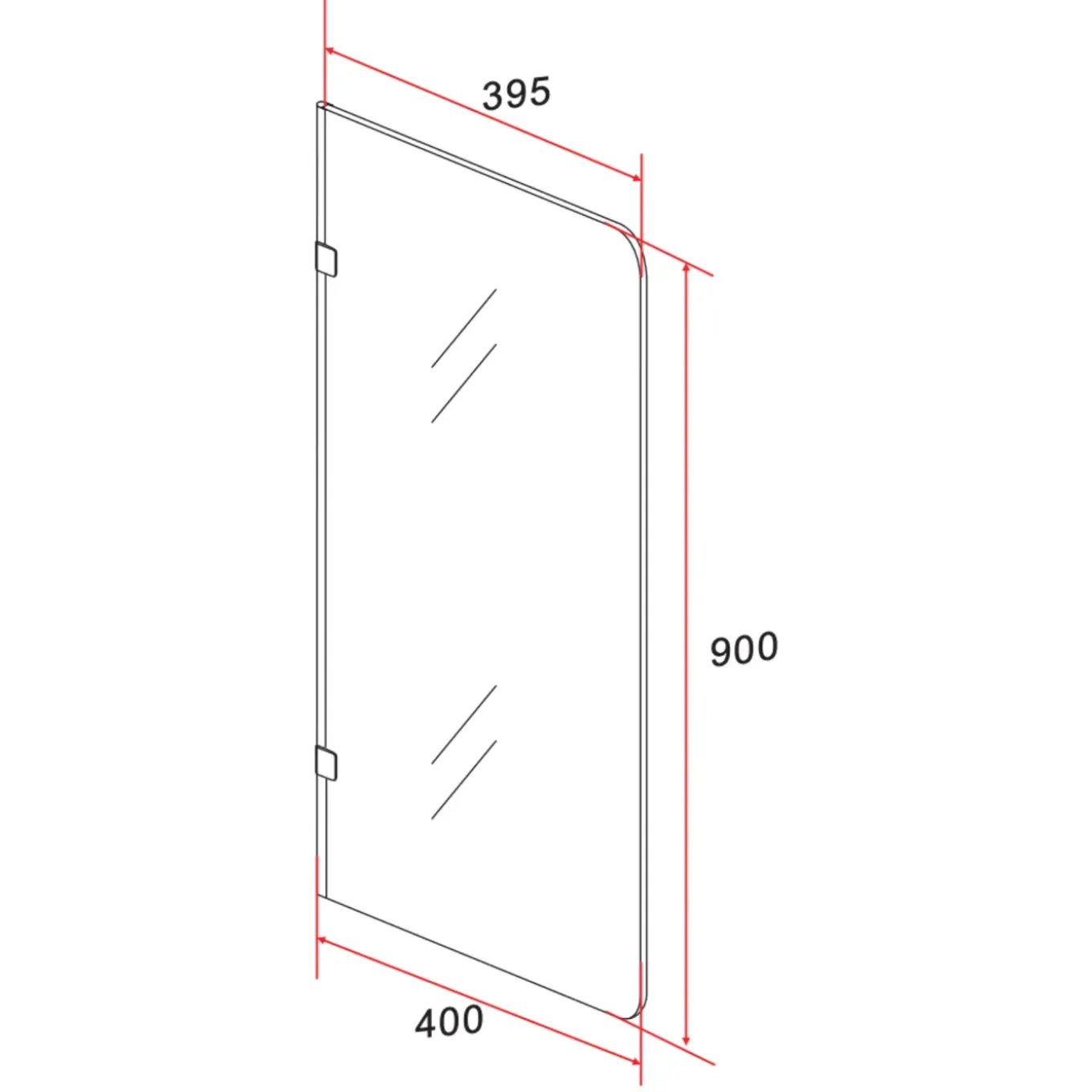 Aloni Urinoir Scheidingswand - Melkglas - 900x400x8 Mm