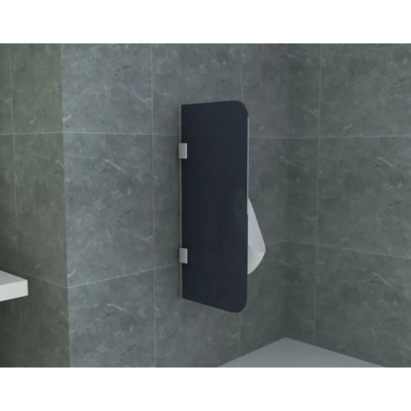 Aloni Urinoir Scheidingswand - Gehard Rookglas - 900x400x8 Mm