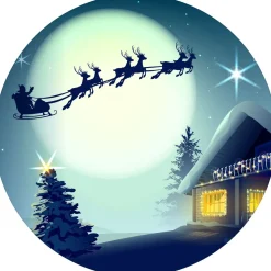 Ambiance Sticker - Muursticker - Kerststicker Van De Reis Van De Kerstman - 70x70cm