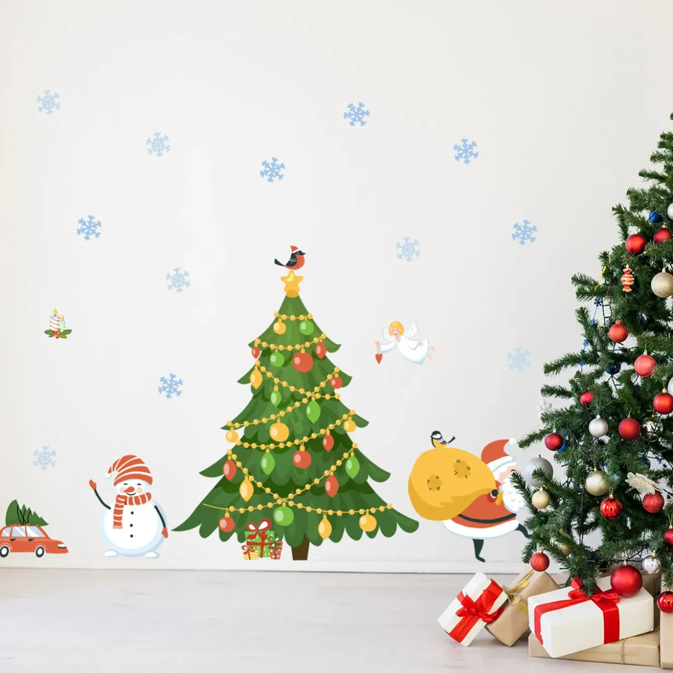 Ambiance Sticker - Muursticker - Scandinavische Kerststickers Uit Lapland - 135x90cm