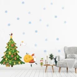 Ambiance Sticker - Muursticker - Scandinavische Kerststickers Uit Lapland - 135x90cm