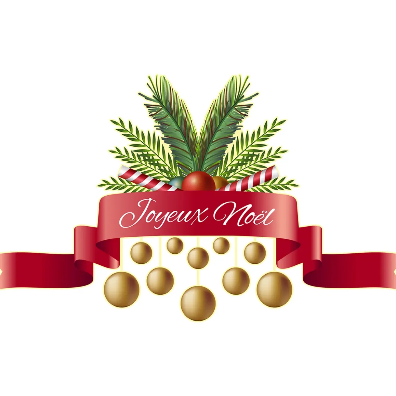 Ambiance Sticker - Muursticker - Kerstlintsticker Vrolijk Kerstmis - 70x115cm