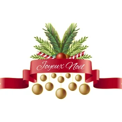 Ambiance Sticker - Muursticker - Kerstlintsticker Vrolijk Kerstmis - 120x195cm