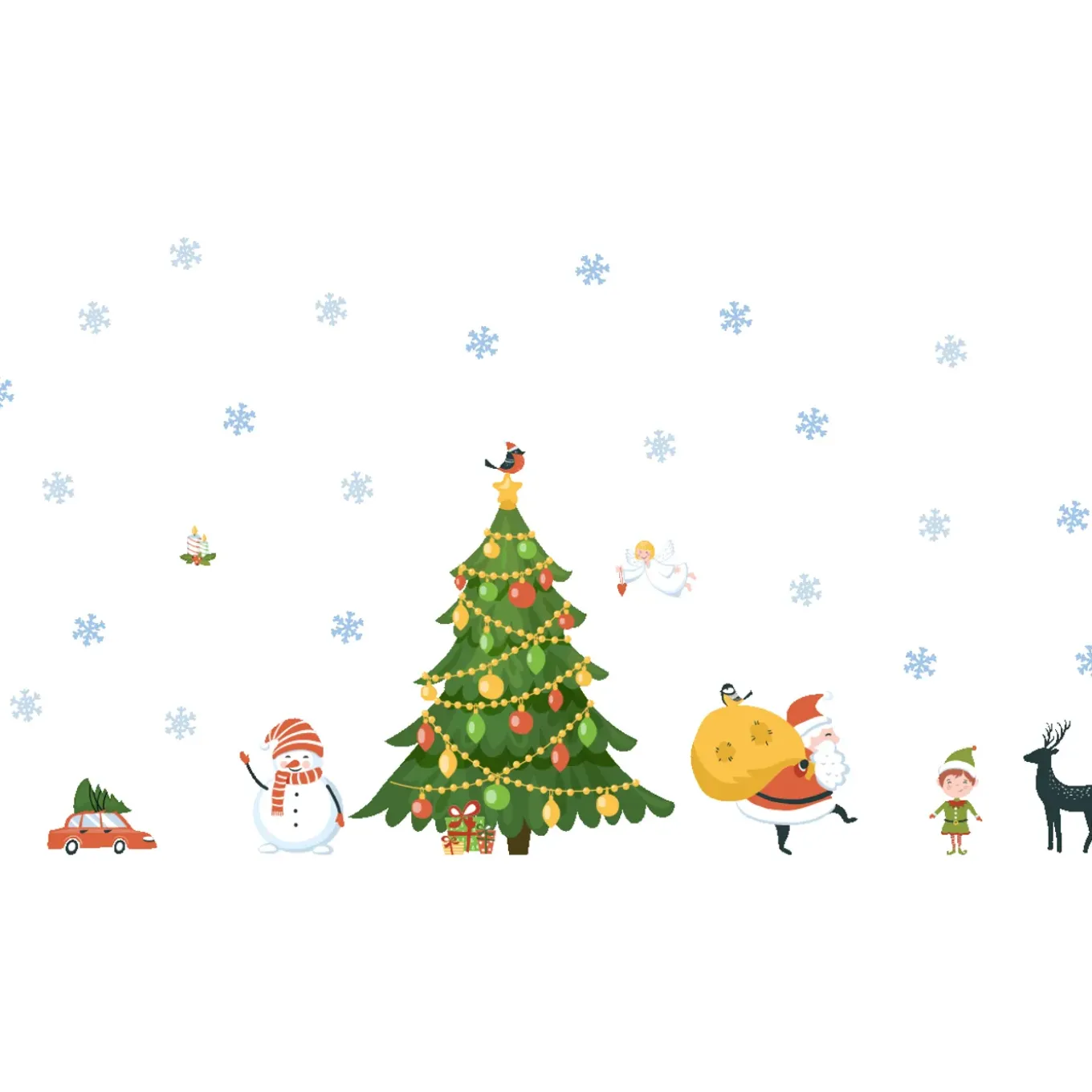 Ambiance Sticker - Muursticker - Scandinavische Kerststickers Uit Lapland - 150x100cm