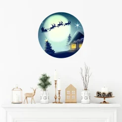 Ambiance Sticker - Muursticker - Kerstkranssticker - 50x50cm