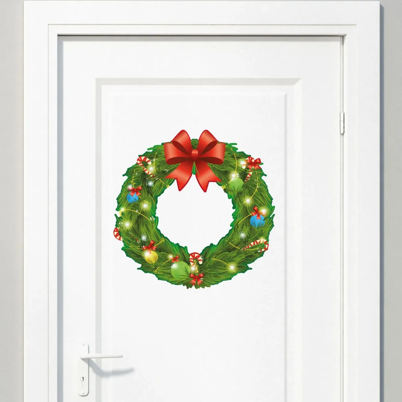 Ambiance Sticker - Muursticker - Kerstkranssticker - 20x20cm
