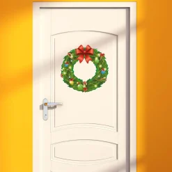 Ambiance Sticker - Muursticker - Kerstkranssticker - 20x20cm