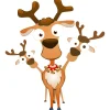 Ambiance Sticker - Muursticker - Kerststicker Ondeugende Rendieren - 80x65cm