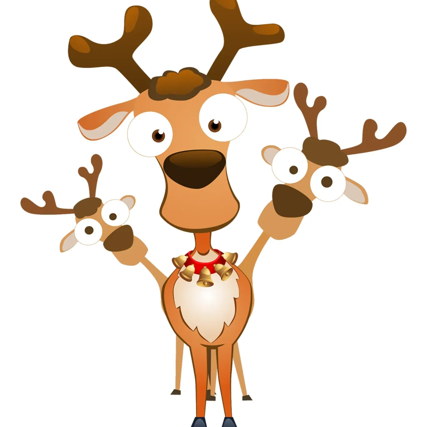 Ambiance Sticker - Muursticker - Kerststicker Ondeugende Rendieren - 80x65cm