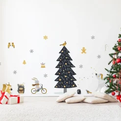 Ambiance Sticker - Muursticker - Kerststickers Scandinavische Dieren - Scandinavische - 165x110cm