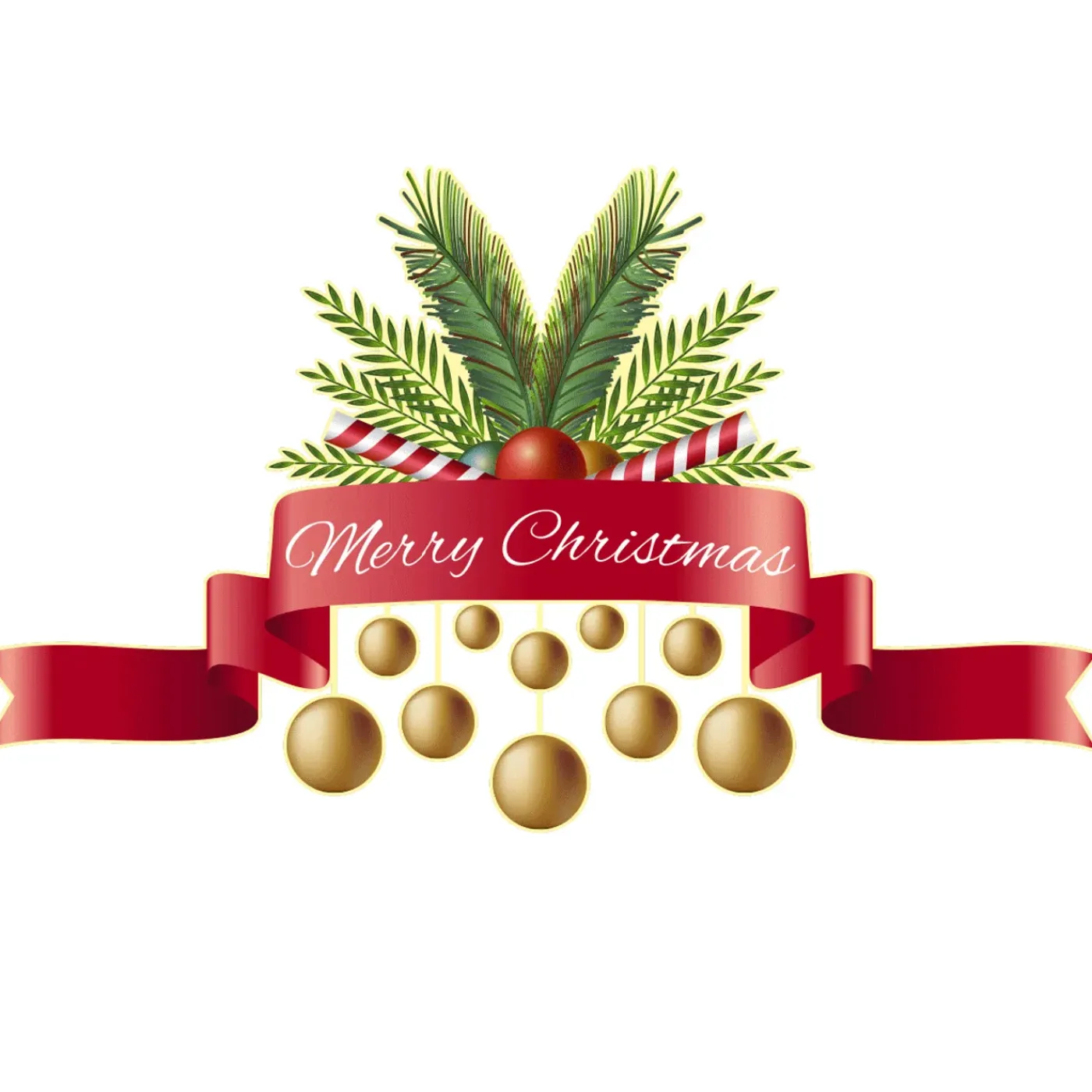 Ambiance Sticker - Muursticker - Kerststicker Lint En Tekst Fijne Kerst - Kerstlintstick - 120x195cm