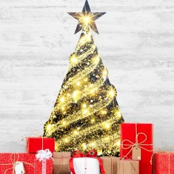 Ambiance Sticker - Muursticker - Glitterende Kerstboomsticker - 115x70cm