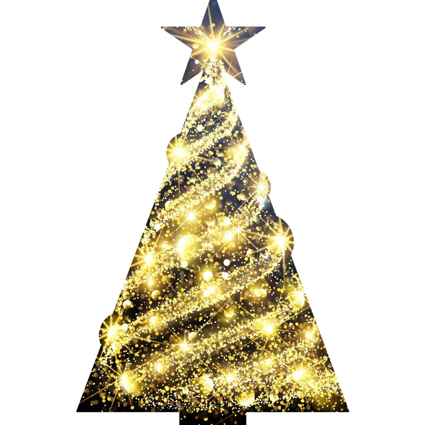 Ambiance Sticker - Muursticker - Glitterende Kerstboomsticker - 180x110cm