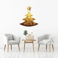 Ambiance Sticker - Muursticker - Origami Kerstboomsticker - 90x105cm
