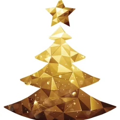 Ambiance Sticker - Muursticker - Origami Kerstboomsticker - 90x105cm