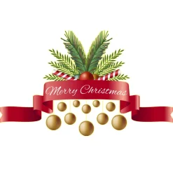 Ambiance Sticker - Muursticker - Kerststicker Lint En Tekst - Kerstlintsticker - 30x50cm