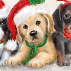 Ambiente Kerst Thema Servetten - 20x - 33 X 33 Cm - Honden Print
