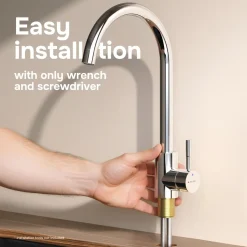 Am.pm - Keukenkraan Met Draaibare Uitloop - X-joy S - Ecostart-functie - Chroom